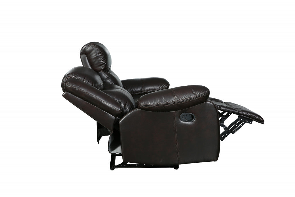 Faux Leather Manual Reclining Love Seat