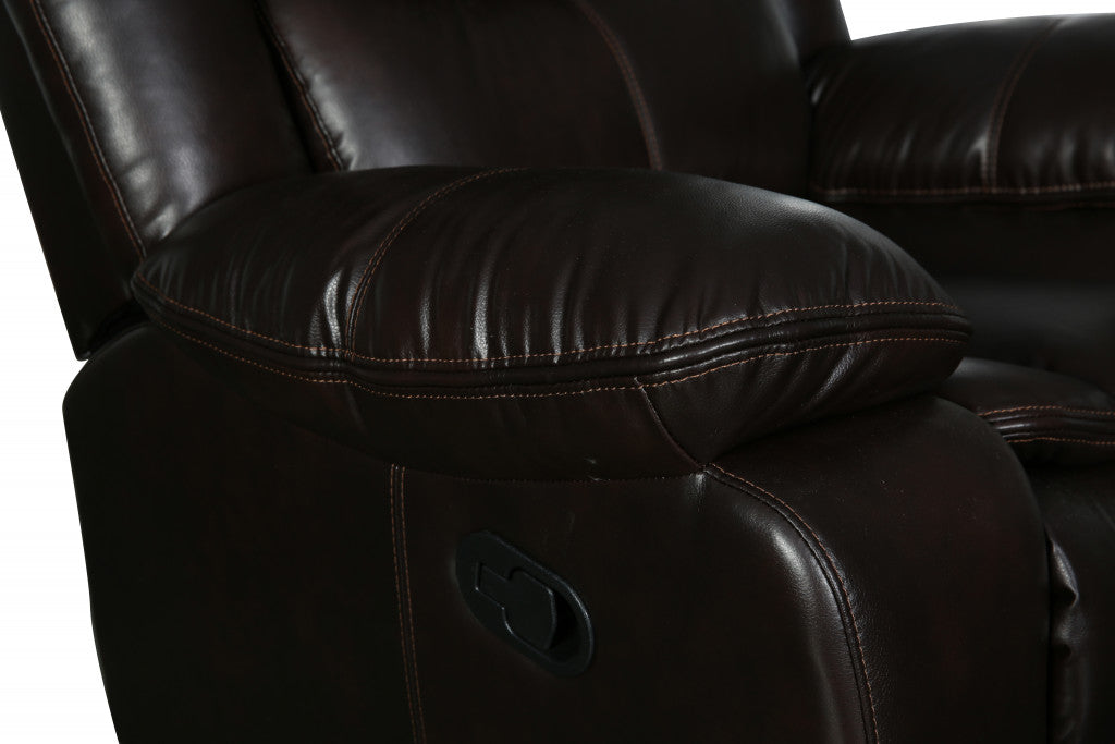 Faux Leather Manual Reclining Love Seat