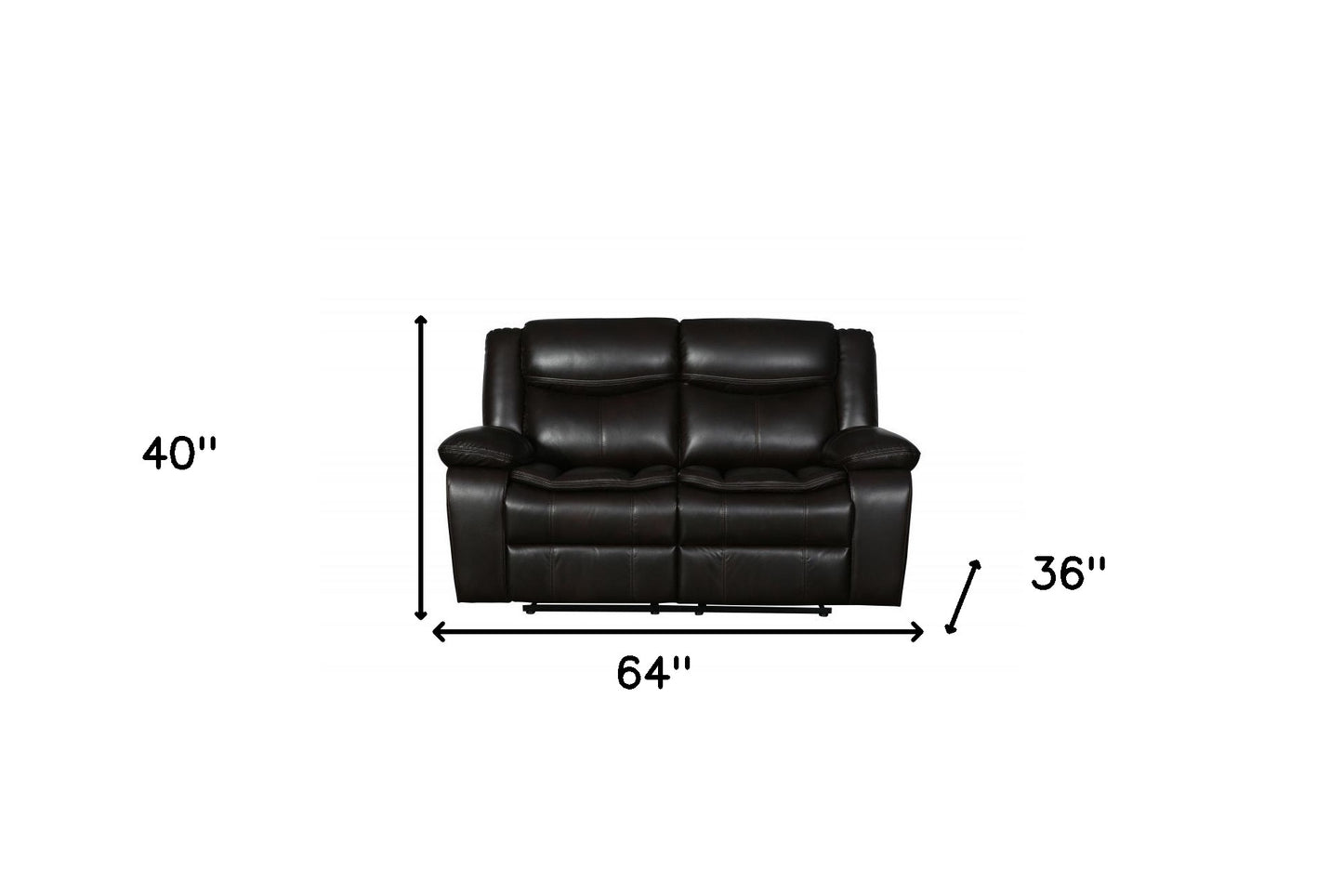 Faux Leather Manual Reclining Love Seat