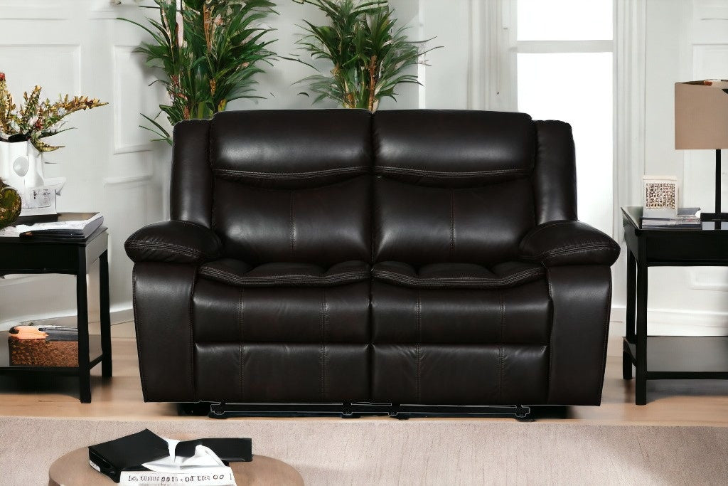 Faux Leather Manual Reclining Love Seat