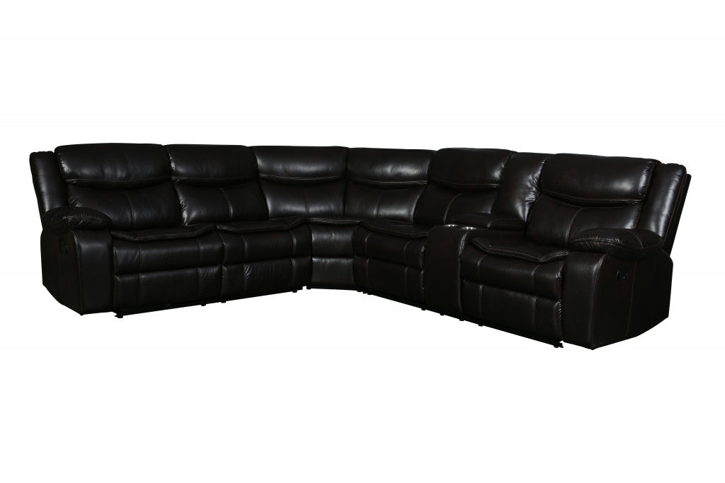 Polyester Blend Reclining U Shaped Three Piece Corner Sectional with Console