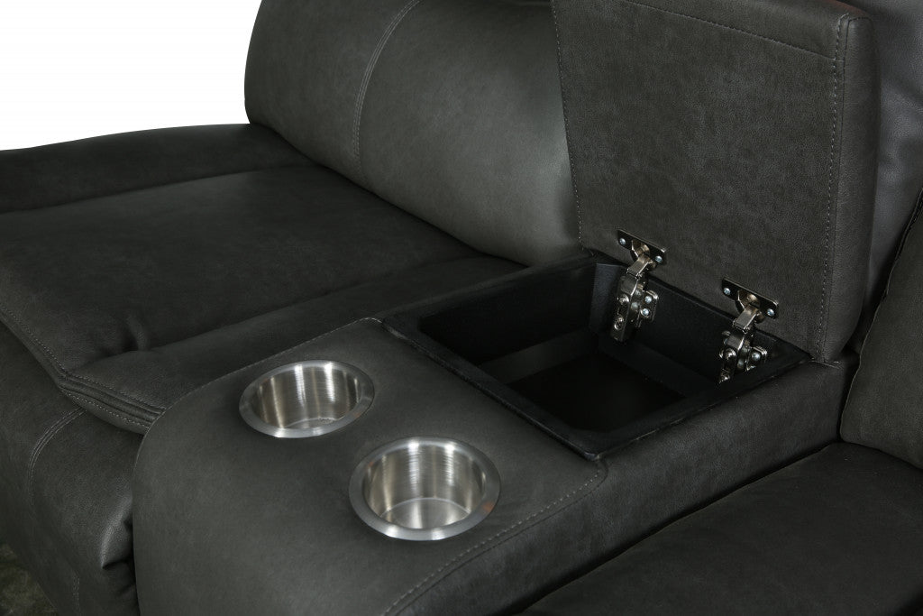 Polyester Blend Reclining U Shaped Three Piece Corner Sectional with Console