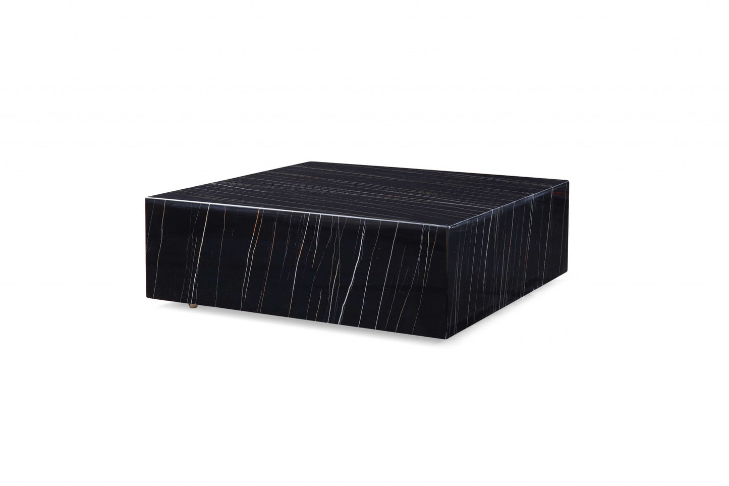 Genuine Marble and Brass Square Coffee Table