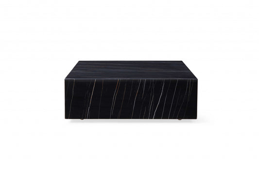Genuine Marble and Brass Square Coffee Table