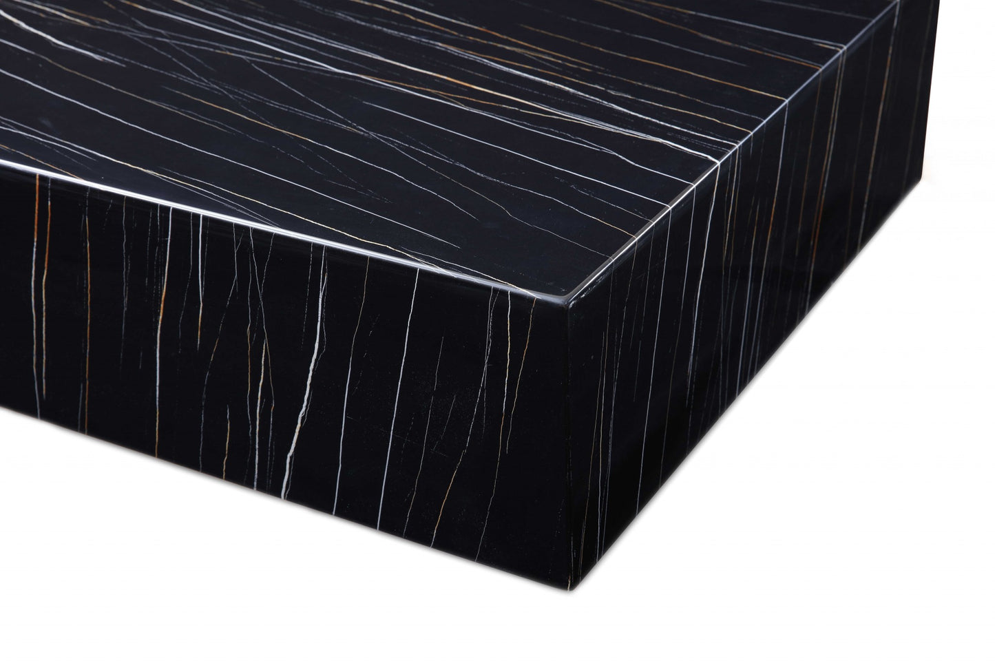 Genuine Marble and Brass Square Coffee Table
