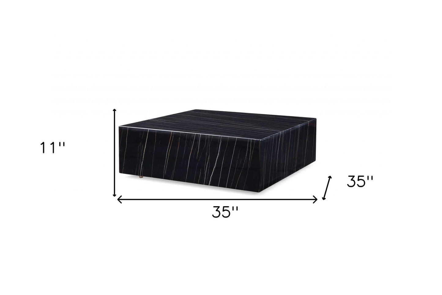 Genuine Marble and Brass Square Coffee Table