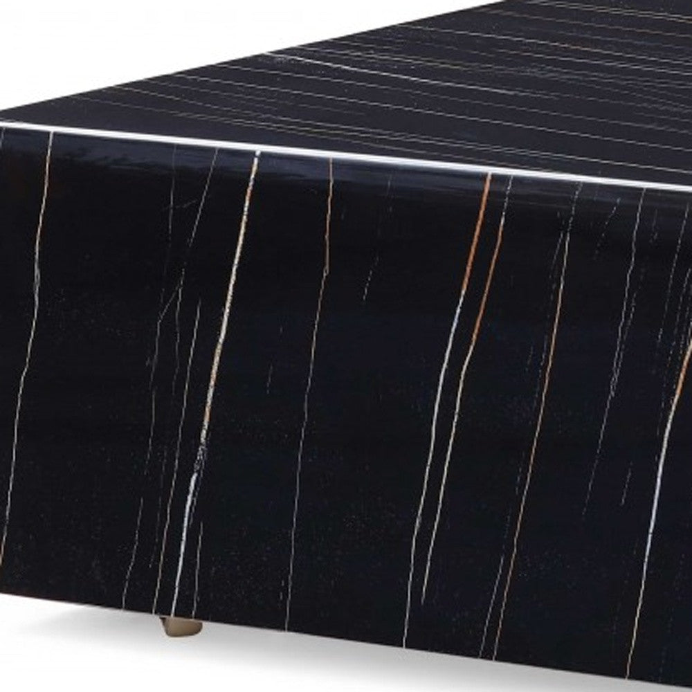 Genuine Marble and Brass Square Coffee Table