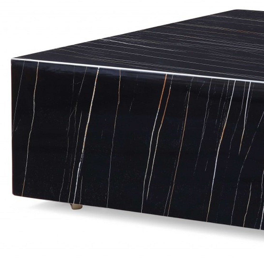 Genuine Marble and Brass Square Coffee Table