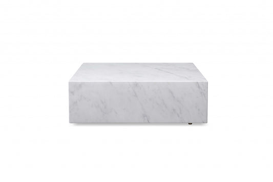 Genuine Marble and Brass Square Coffee Table