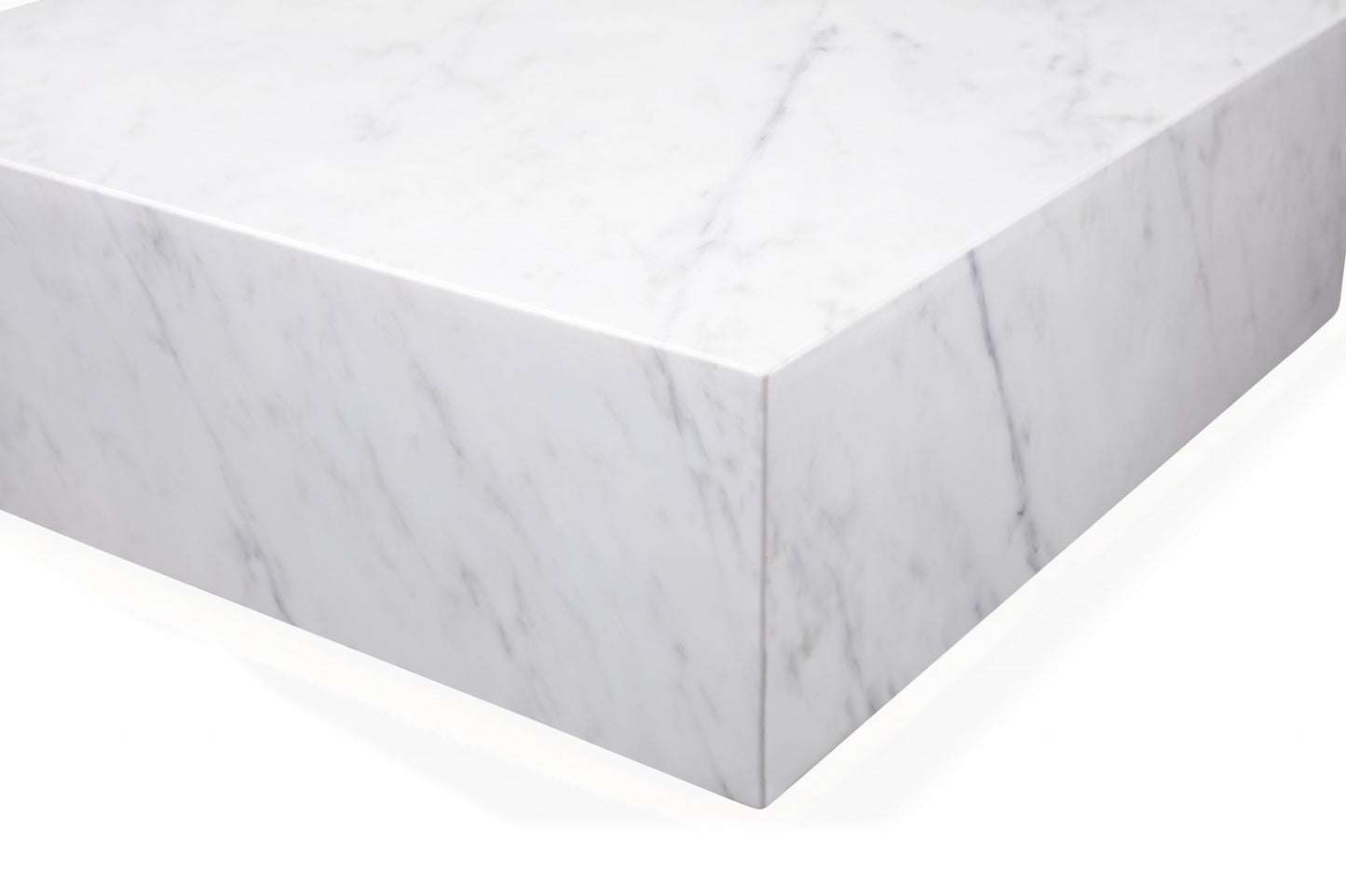 Genuine Marble and Brass Square Coffee Table