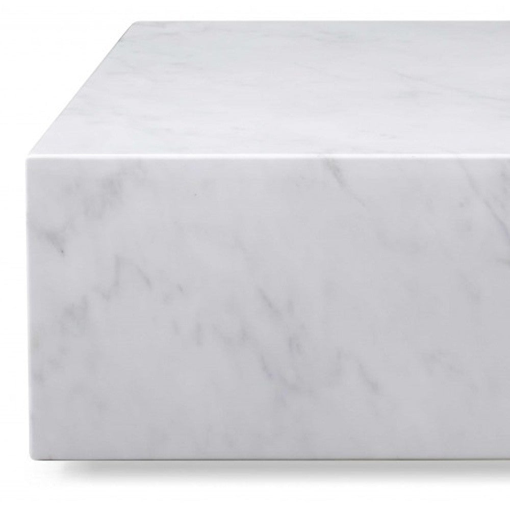 Genuine Marble and Brass Square Coffee Table