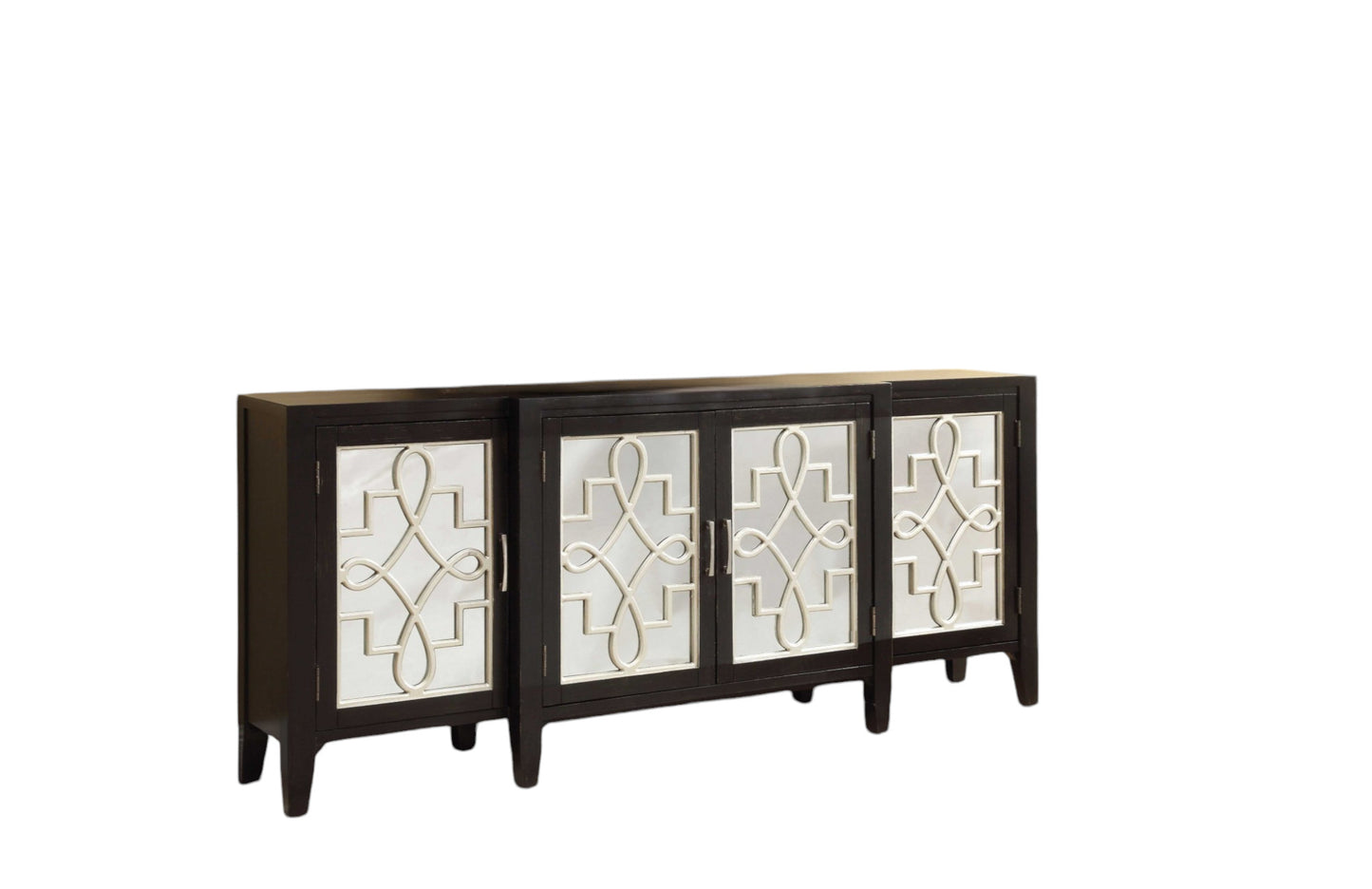 Mirrored Solid Wood Distressed Solid Console Table