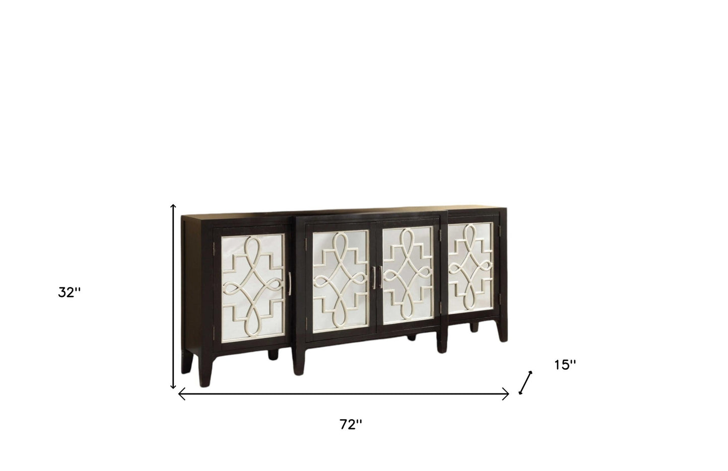 Mirrored Solid Wood Distressed Solid Console Table