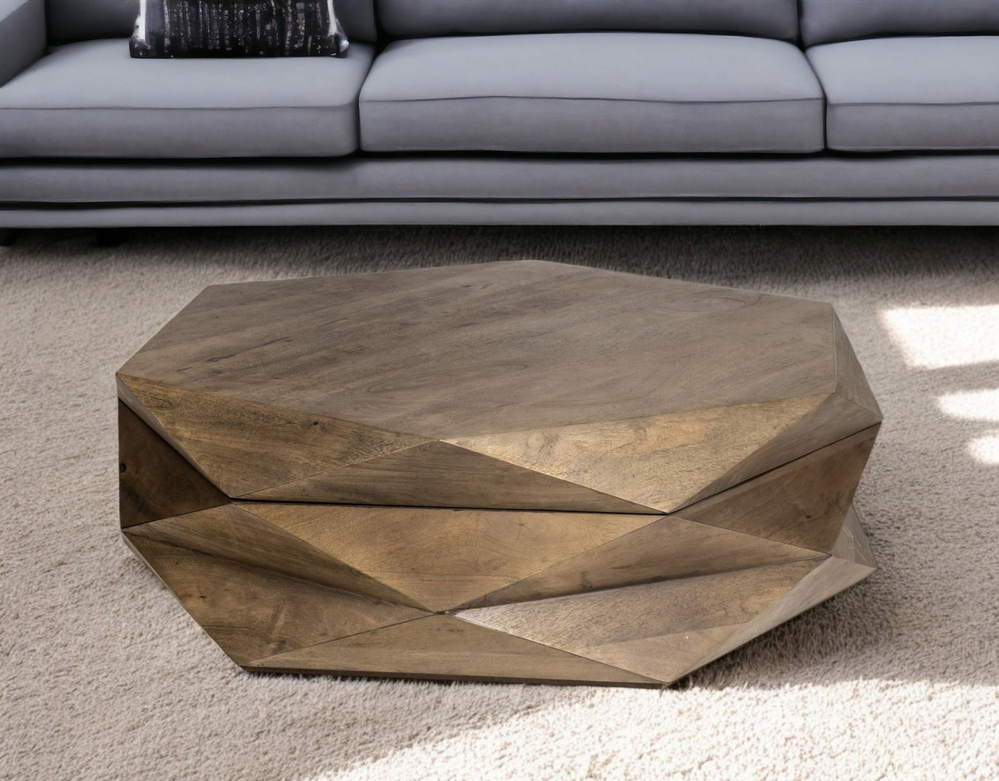 Wood Hexagon Coffee Table