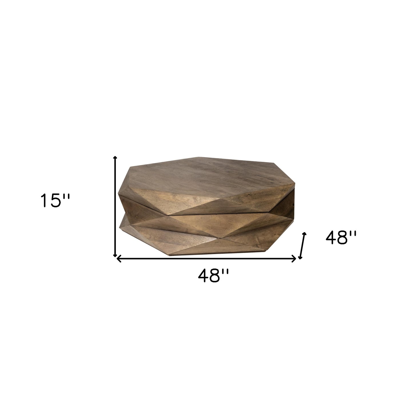 Wood Hexagon Coffee Table