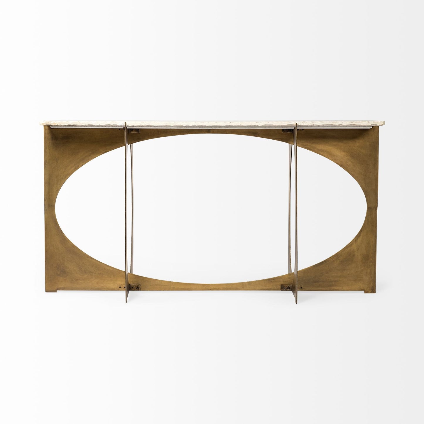 Genuine Marble and Metal Geo Base Console Table