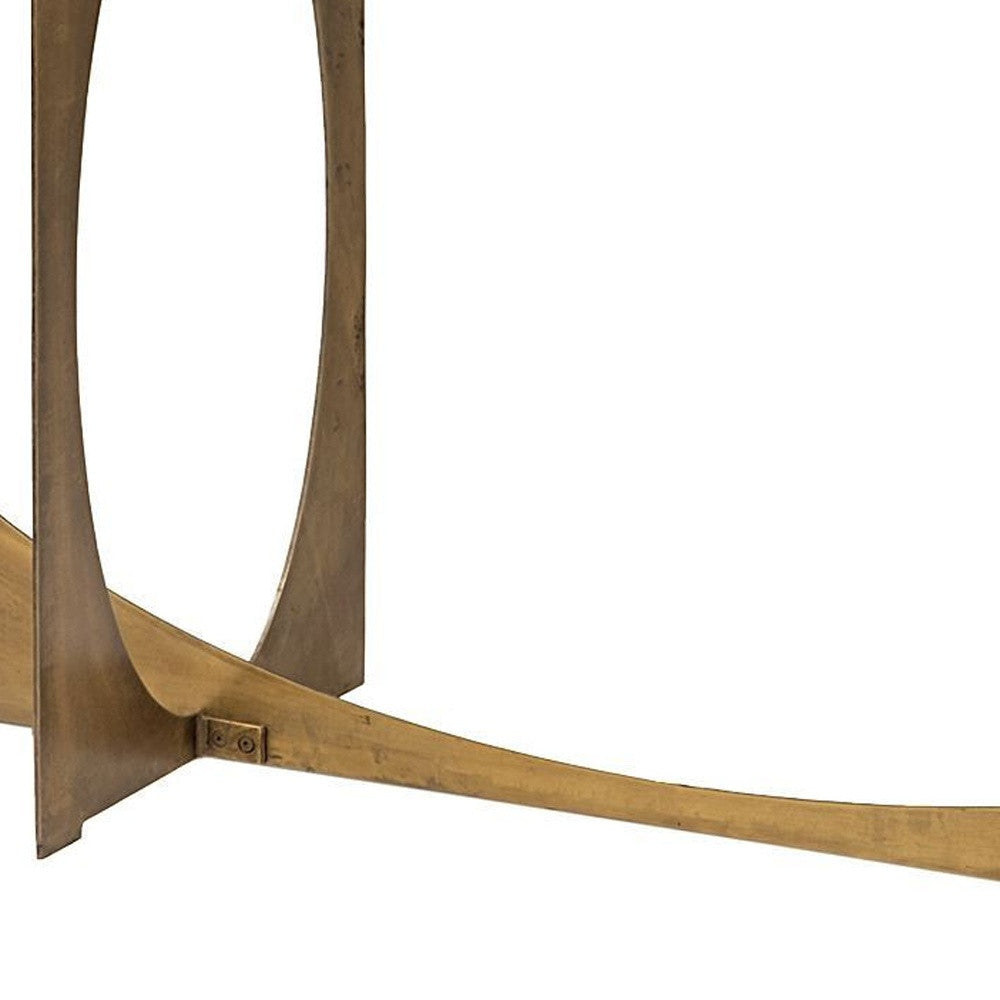 Genuine Marble and Metal Geo Base Console Table