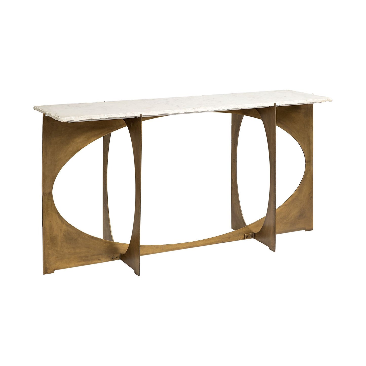 Genuine Marble and Metal Geo Base Console Table