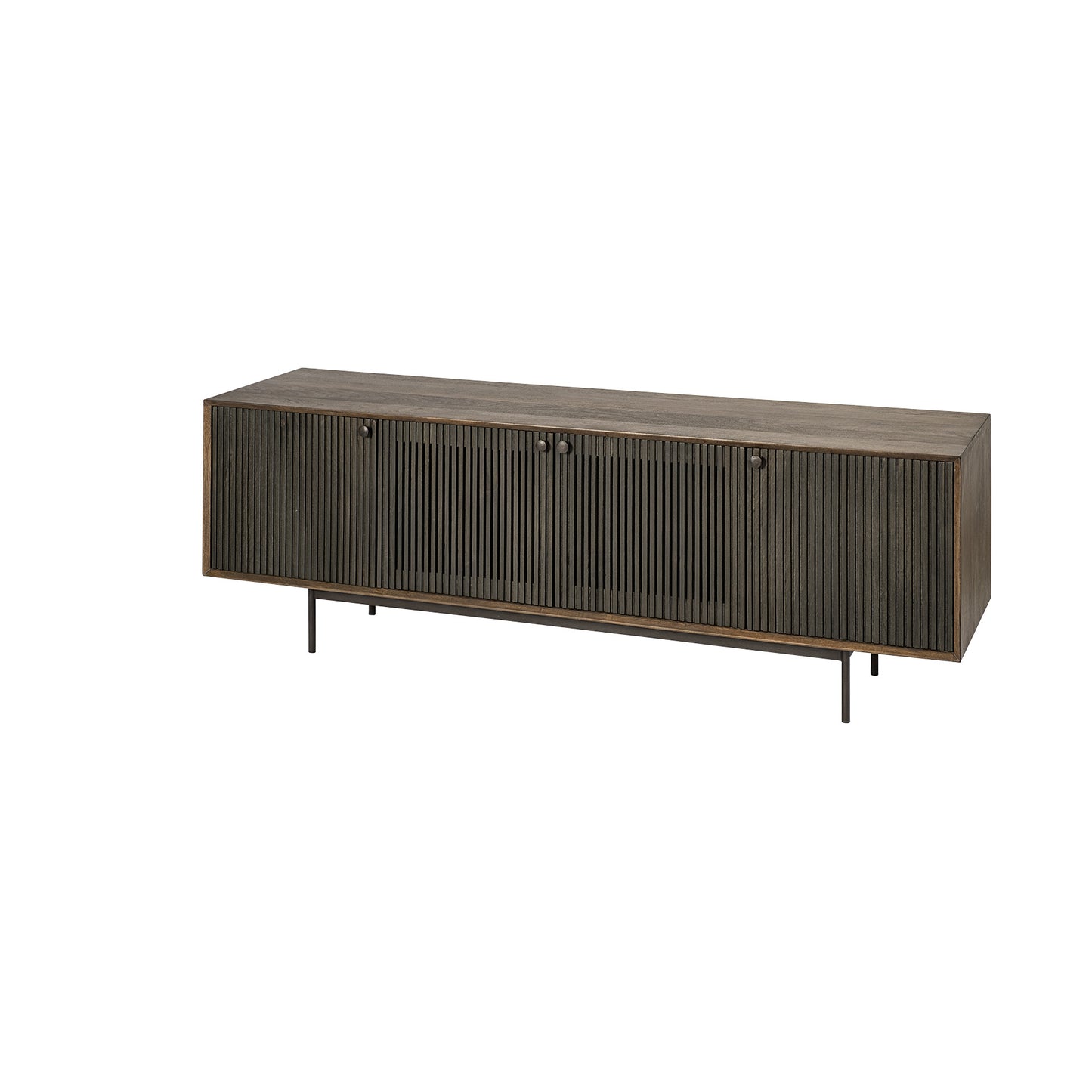 Solid Wood Cabinet Enclosed Storage TV Stand