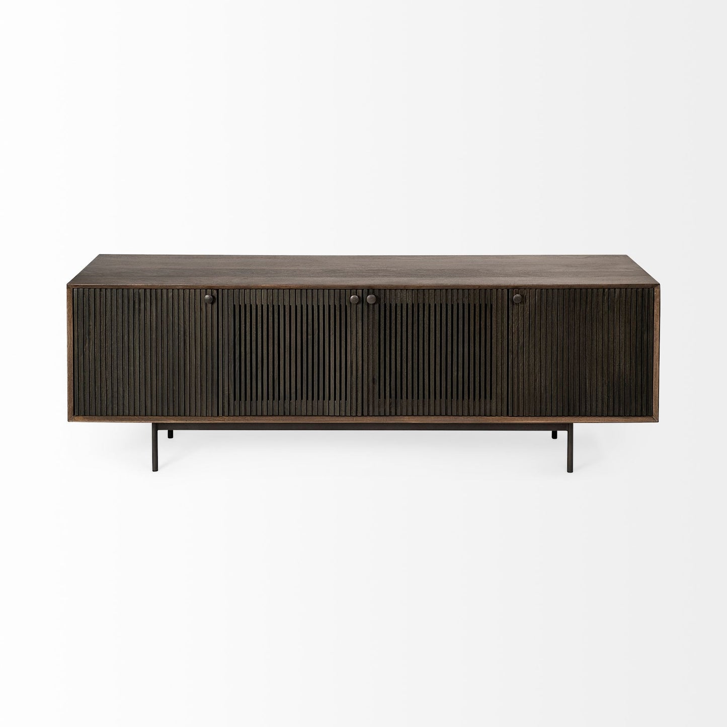 Solid Wood Cabinet Enclosed Storage TV Stand