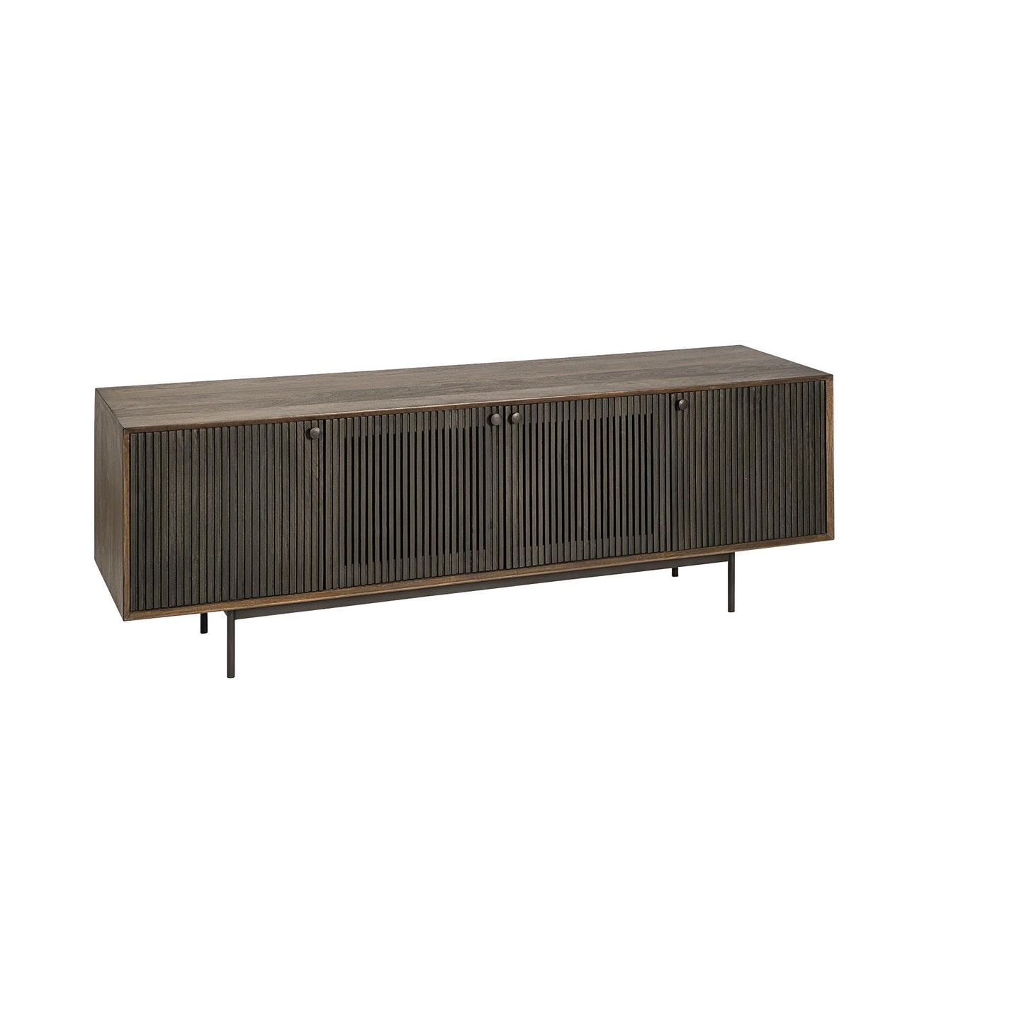 Solid Wood Cabinet Enclosed Storage TV Stand
