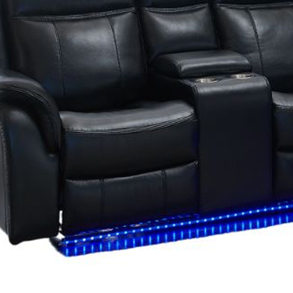 Polyester Blend Power Reclining L Shaped Three Piece Corner Sectional with Console