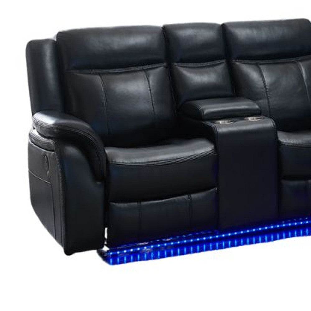 Polyester Blend Power Reclining L Shaped Three Piece Corner Sectional with Console
