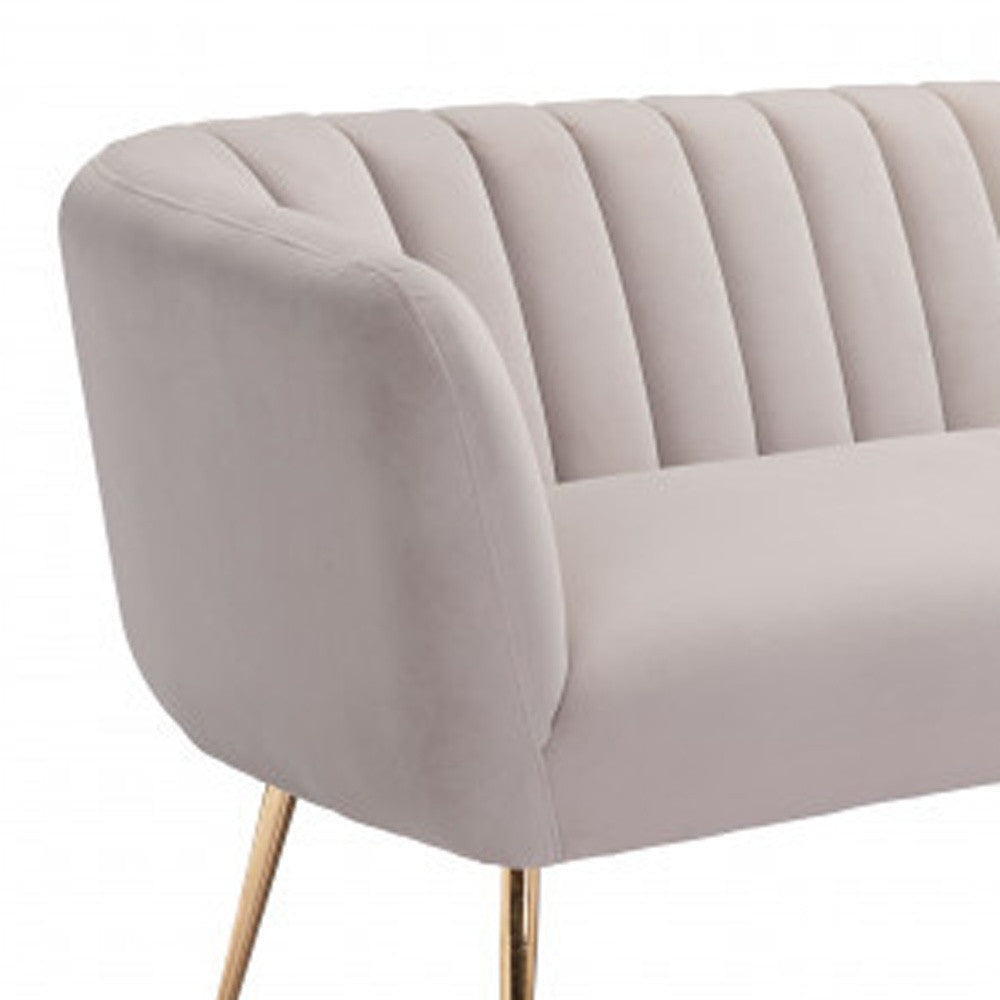 Velvet Sofa with Gold Legs
