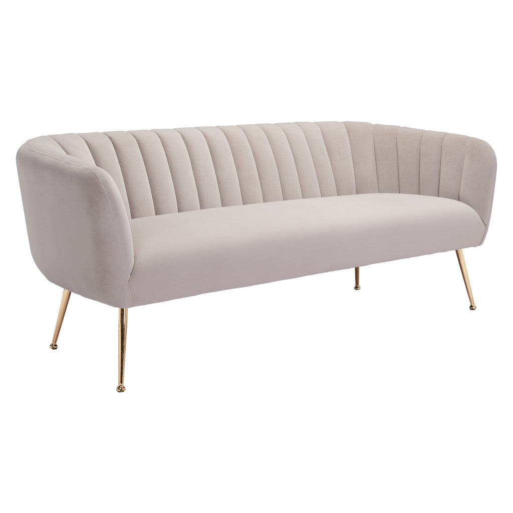 Velvet Sofa with Gold Legs