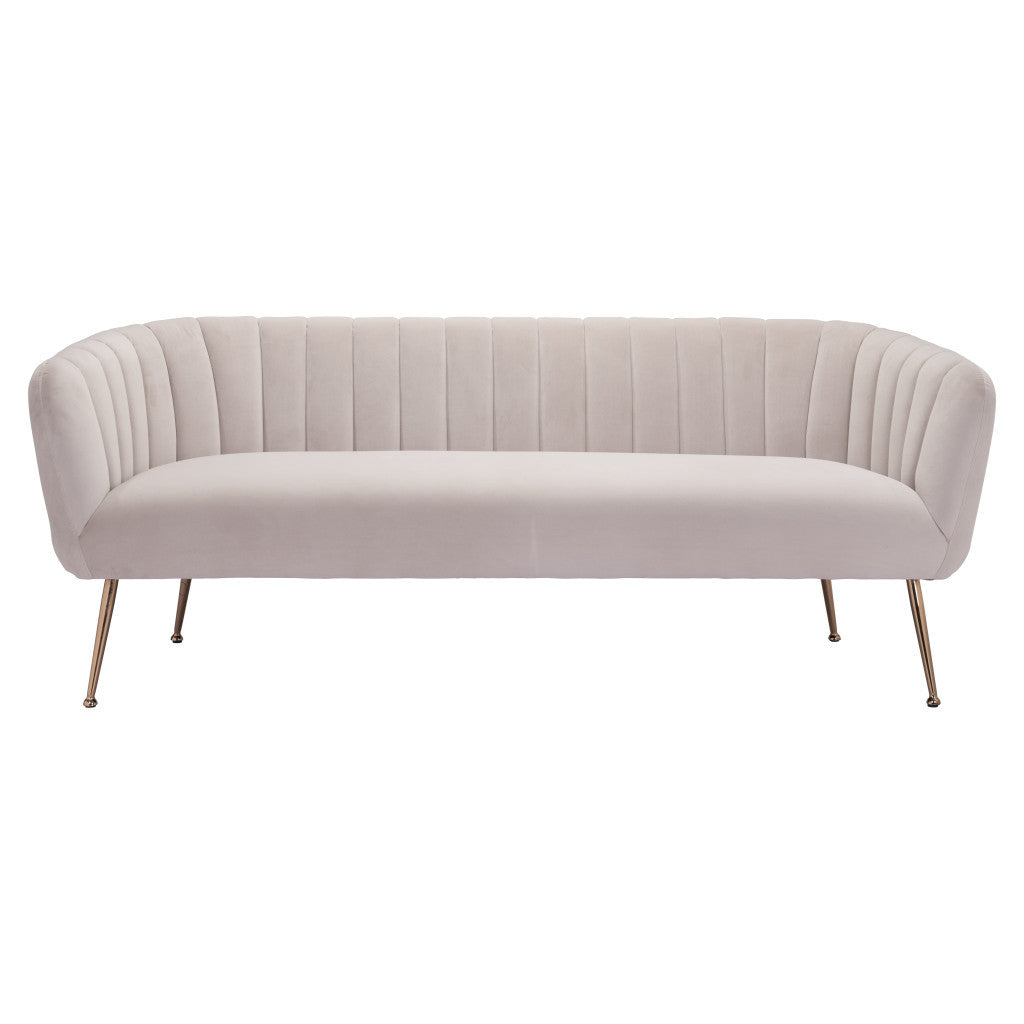 Velvet Sofa with Gold Legs