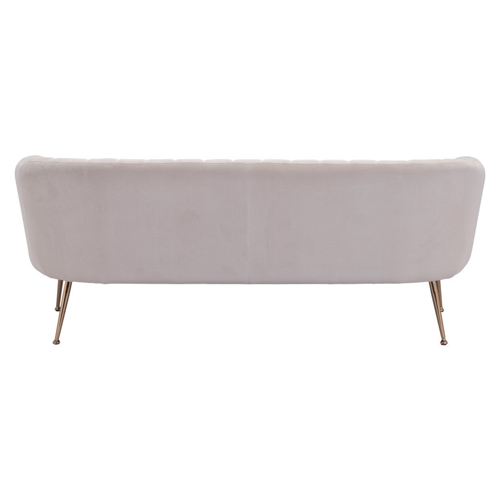 Velvet Sofa with Gold Legs