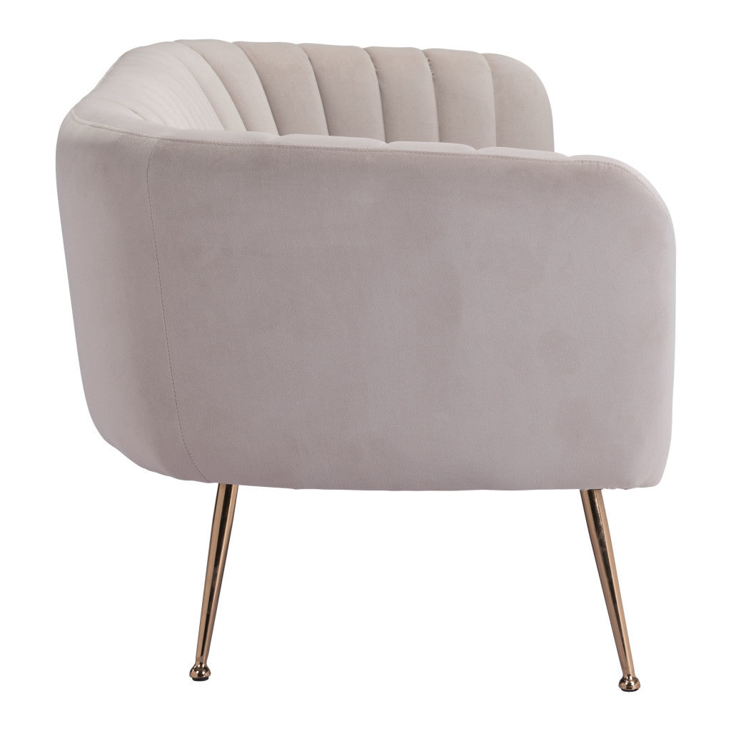 Velvet Sofa with Gold Legs