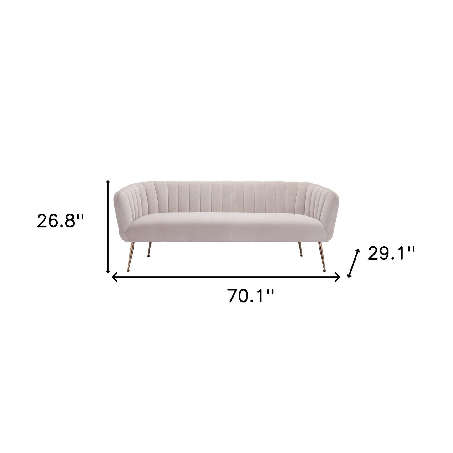 Velvet Sofa with Gold Legs