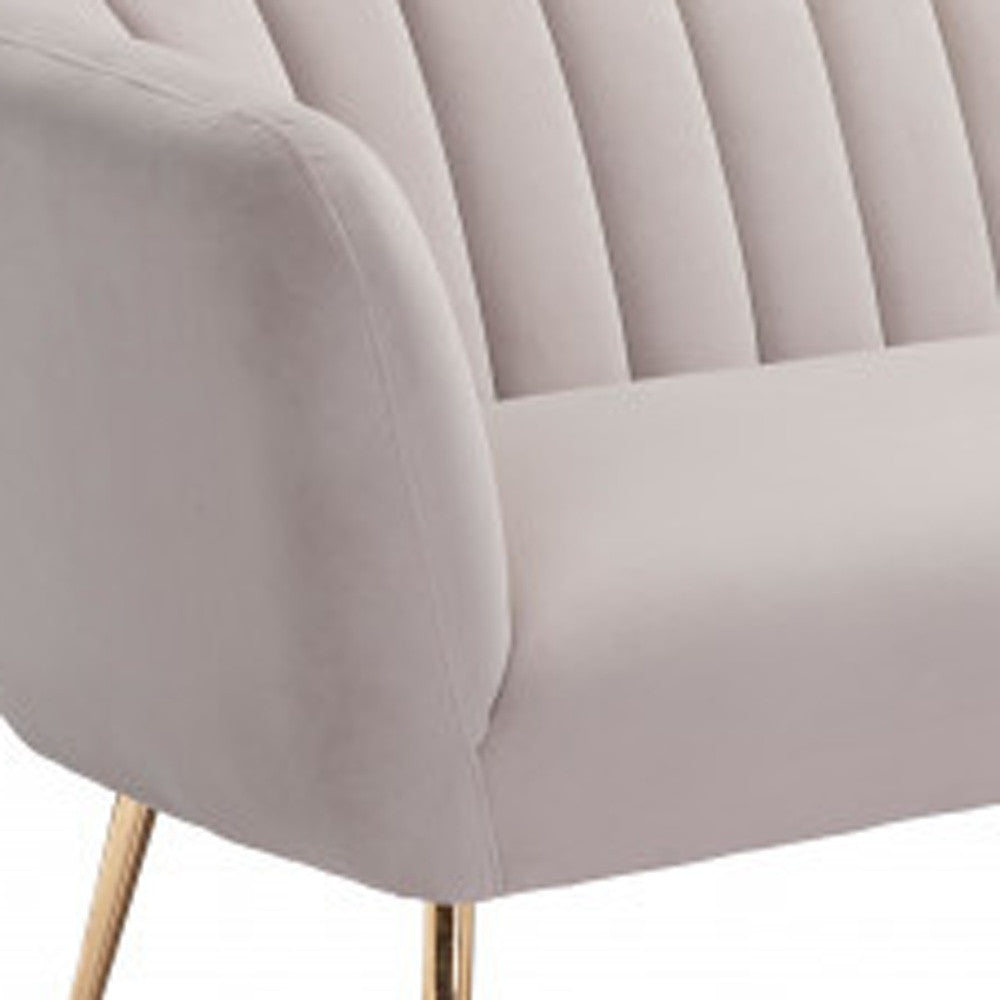 Velvet Sofa with Gold Legs