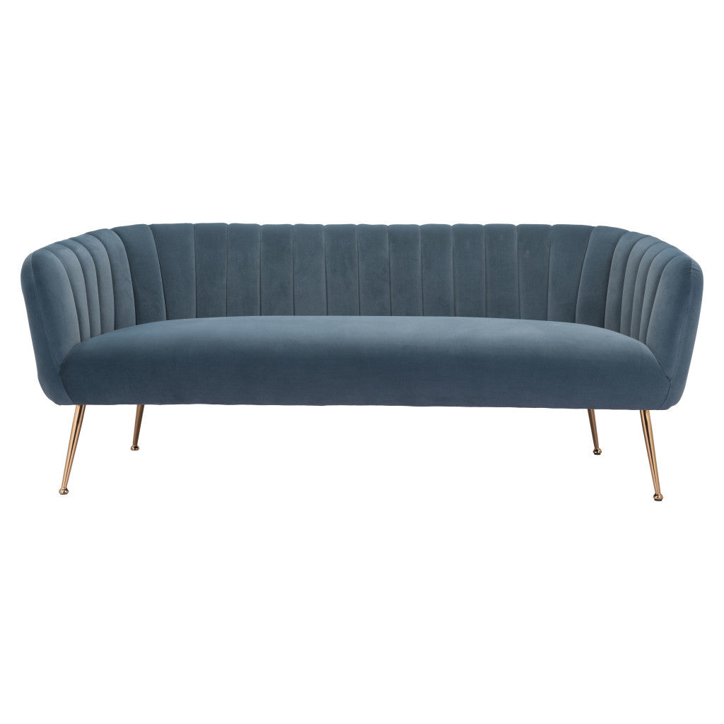 Velvet Sofa with Gold Legs