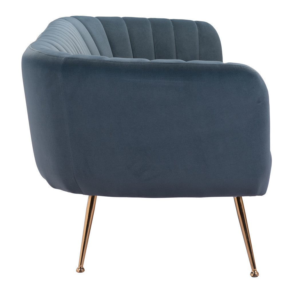 Velvet Sofa with Gold Legs