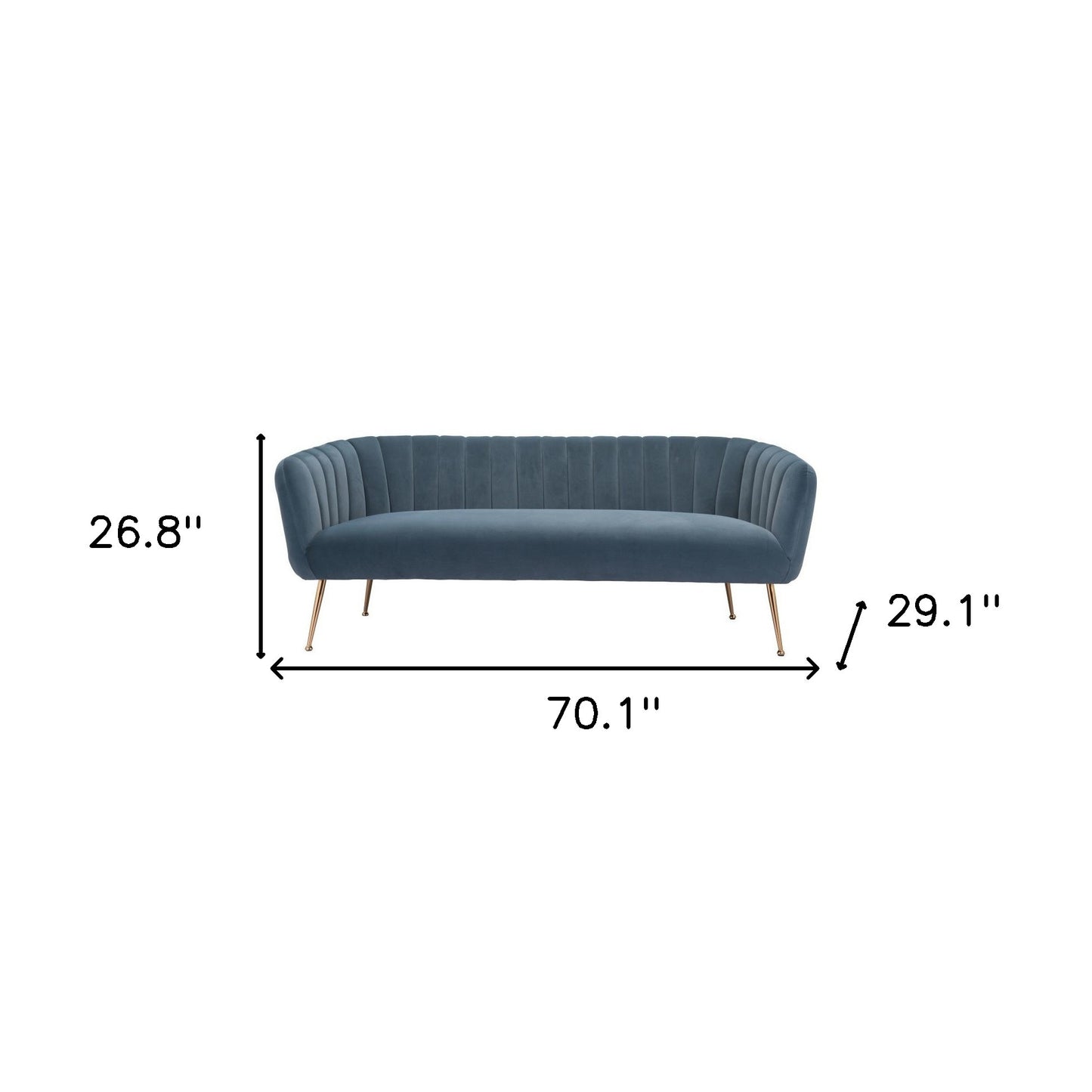Velvet Sofa with Gold Legs