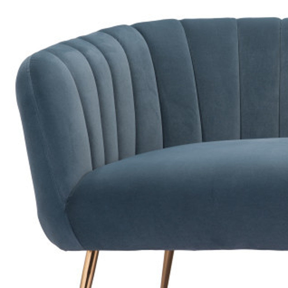 Velvet Sofa with Gold Legs