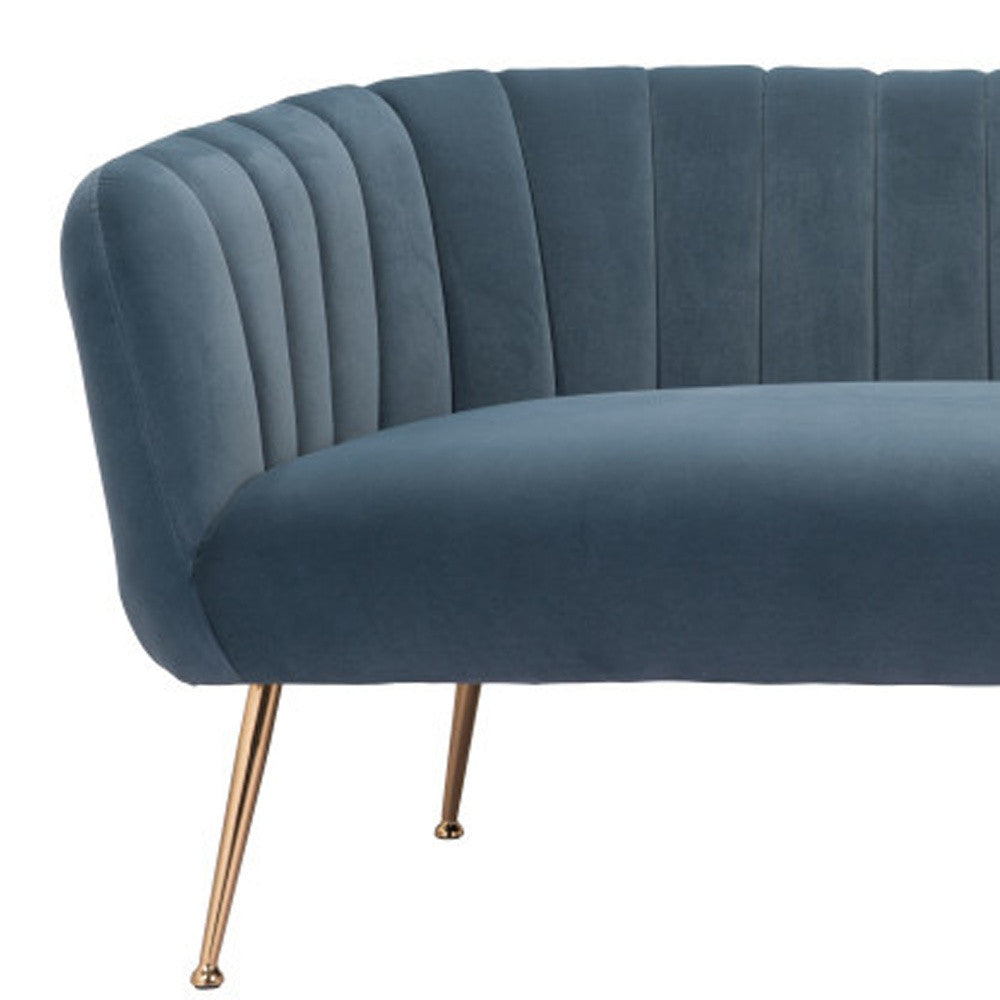 Velvet Sofa with Gold Legs