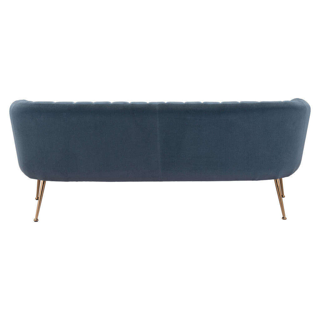Velvet Sofa with Gold Legs