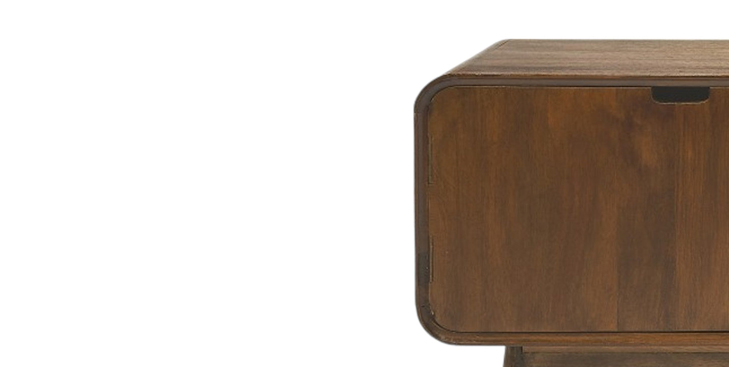 Solid Wood Enclosed and Open Storage TV Stand