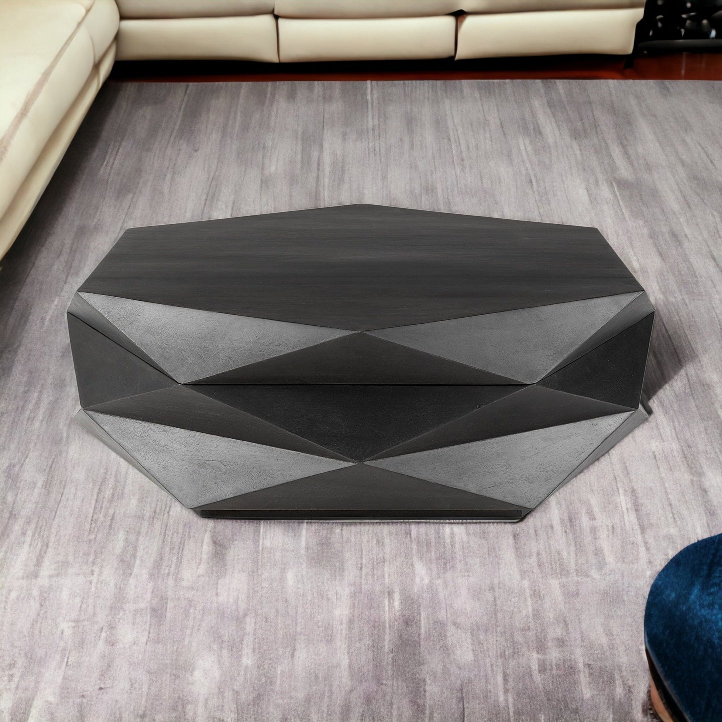 Wood Octagon Solid Coffee Table