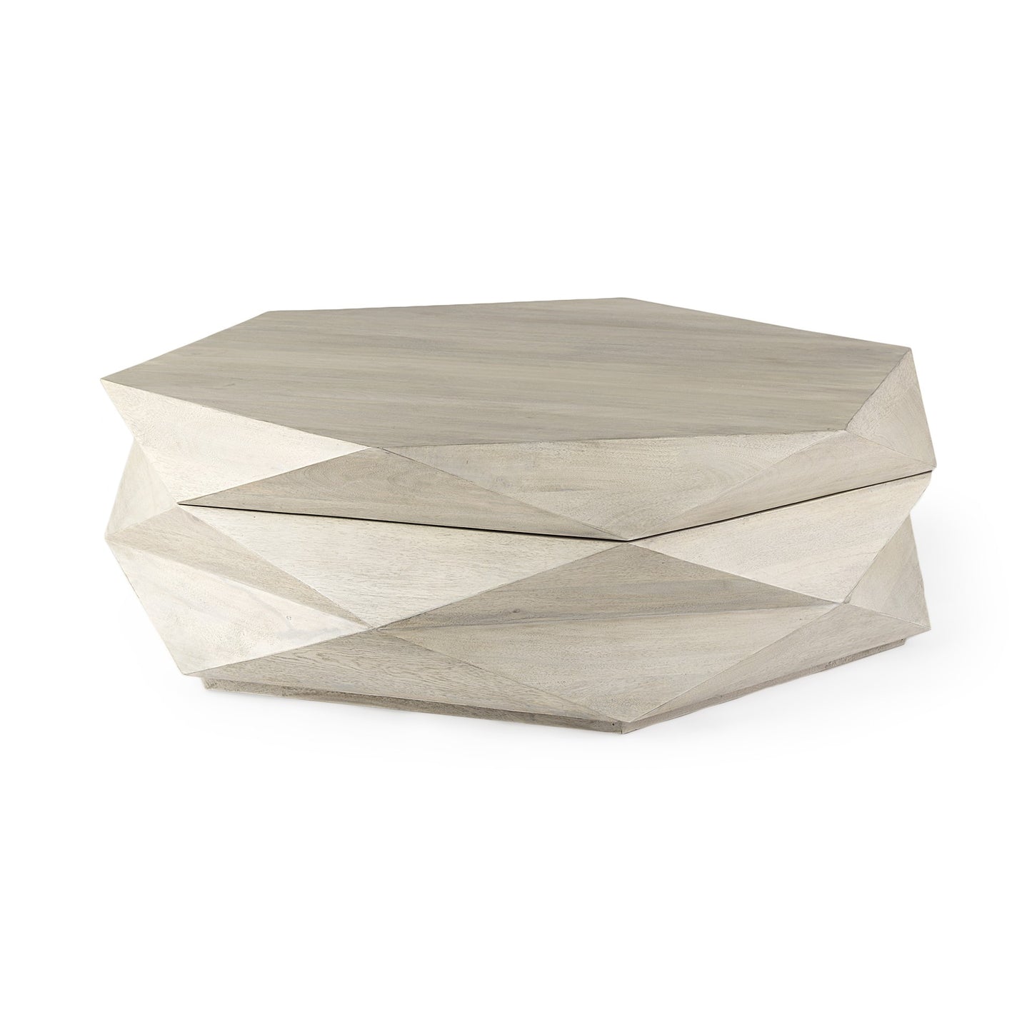 Solid Wood Hexagon Lift Top Solid Coffee Table