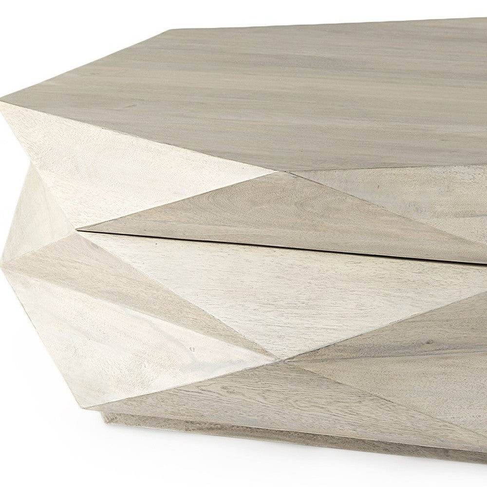 Solid Wood Hexagon Lift Top Solid Coffee Table