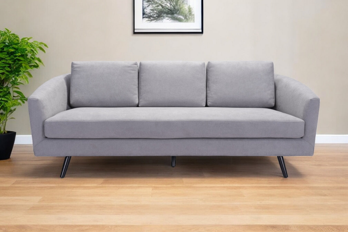 Polyester Sofa with Black Legs