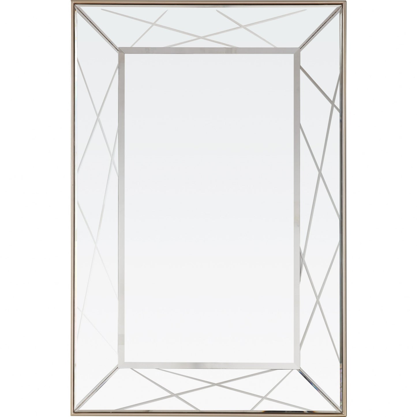 Mirrored Solid Wood and Glass Console Table with Two Drawers
