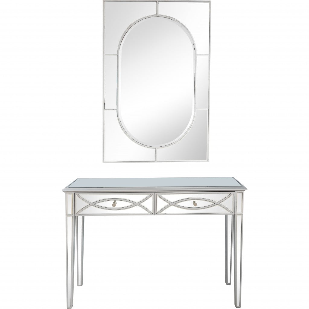 Mirrored Glass Console Table and Drawers
