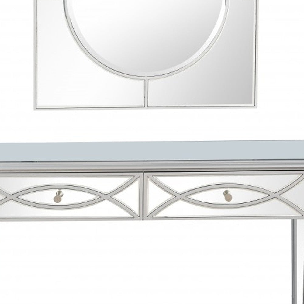 Mirrored Glass Console Table and Drawers