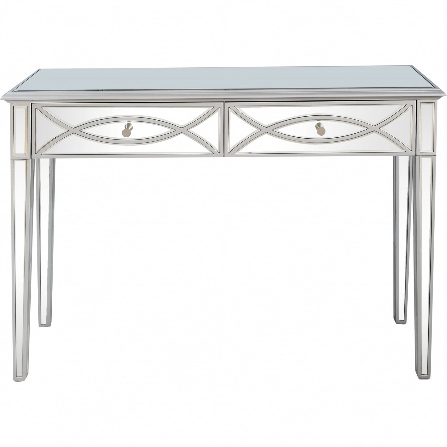 Mirrored Glass Console Table and Drawers