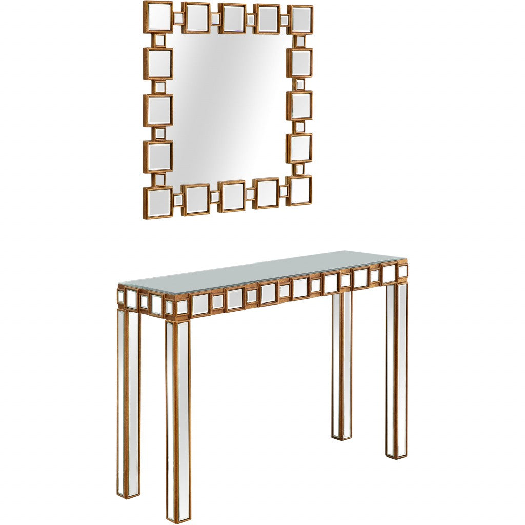 Mirrored Glass Console Table
